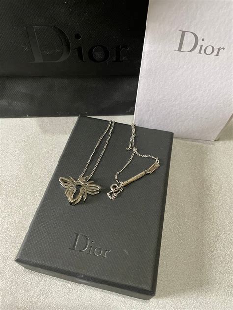 dior 3d bee necklace|dior gold finish jewelry.